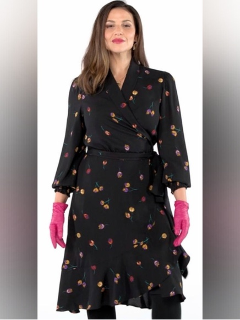 CAbi Divine Floral Wrap Dress